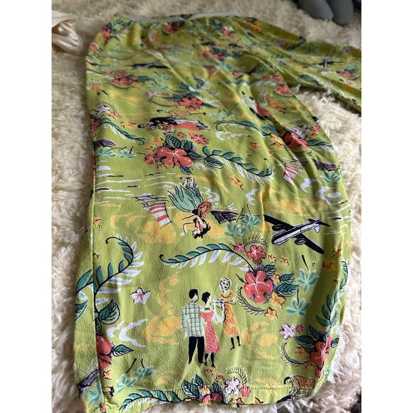 Loco Lindo Women Crop Pants Boho Rayon Elastic Waist green Hawaii Beach Sz S - Picture 13 of 14